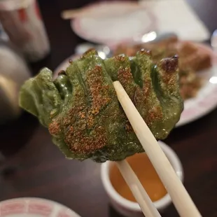 Green Fried Pork & Chive Dumplings