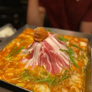 a dish of meat and vegetables