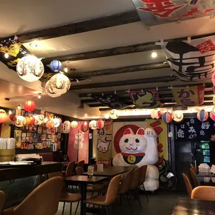 interior, sushi and sashimi