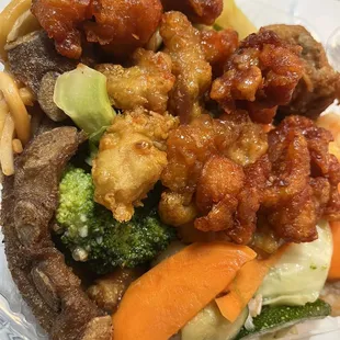 Take #3 massive portion ordered from TooGoodToGo app. Enough for my son and I to split what each of us likes.