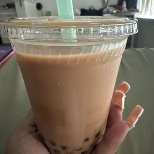 Thai Milk Tea Nasty as hell Thai tea not supposed to be brown bruh