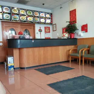 the front desk of a restaurant