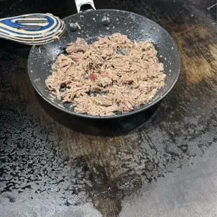 Beef being cooked up