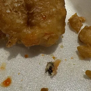 A19. Fried Shrimp with fly/insect in the fry batter