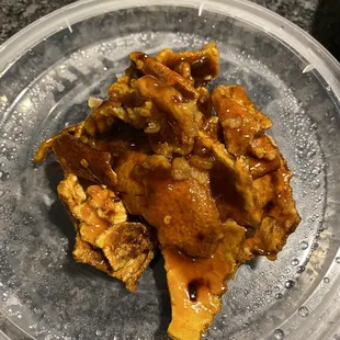 Orange peel that was in the orange chicken