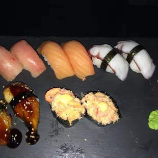 sashimi, sushi, sushi and sashimi, food