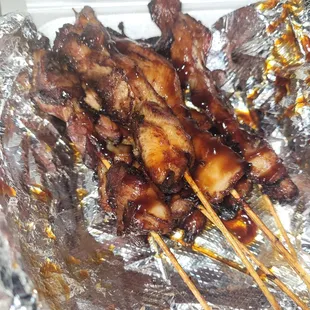 Chicken teriyaki on a stick