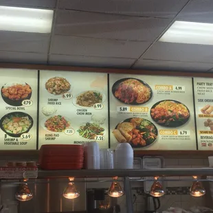 he menu of the restaurant