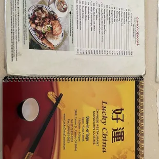 a menu and a recipe book