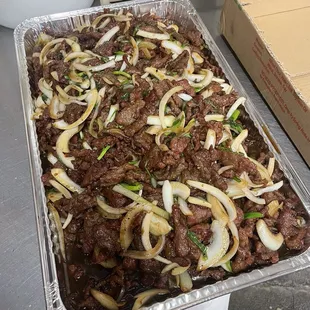 Mongolian beef party tray