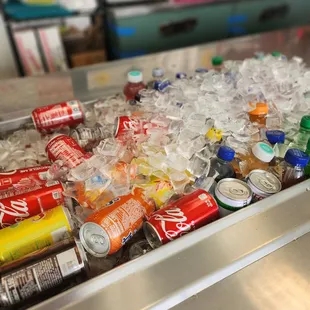 Variety of cold drink.