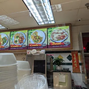 the menus of the restaurant