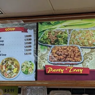 the menu and prices