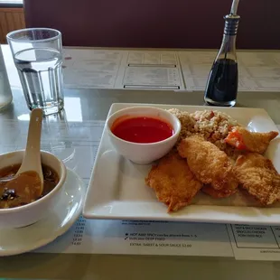 a plate of food on a table