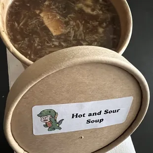 hot and sour soup in a bowl
