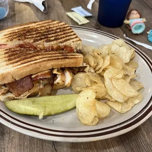 Buffalo Chicken &amp; Bacon with onions/peppers panini