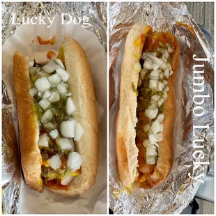 Lucky Dogs, Terminal One, Louis Armstrong Airport - Ketchup, Mustard, Onions and Relish - Yum!