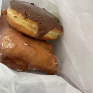 Bear claw and chocolate filled with cream