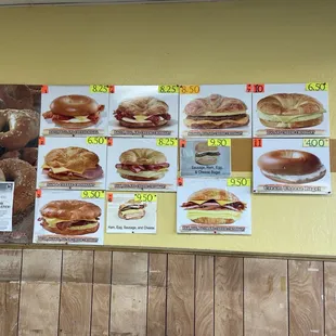 Menu for hot grilled options