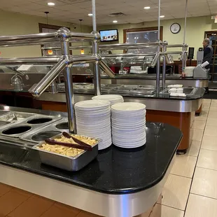 Lunch buffet area