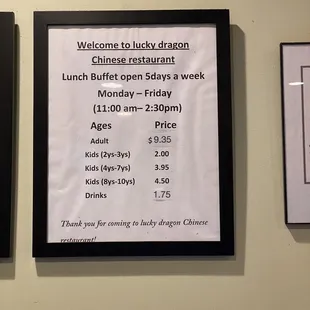 Lunch buffet hours