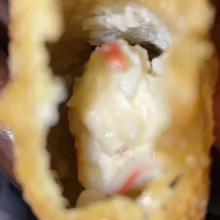 the inside of a pastry