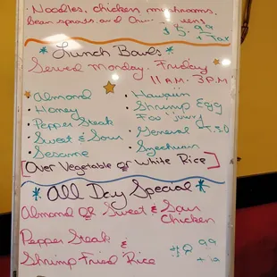 a white board with writing on it