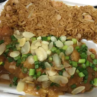 Definitely get the Almond Chicken!! (Invented in Detroit Metro!) Paired deliciously with their stellar shrimp fried rice!