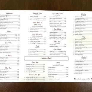 menu