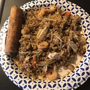 House Special Fried Rice with Crispy Pork Eggrolls