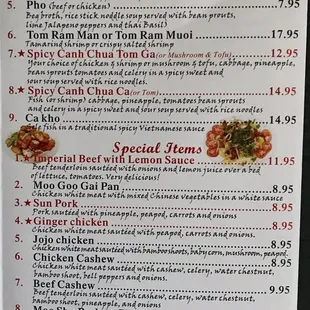 I know people like menu pics: Here&apos;s the whole thing- There&apos;s is done on quality material, might I add.