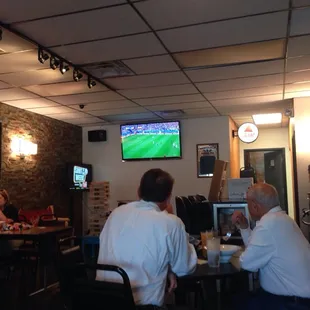 TVs with games on everywhere.