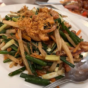 a plate of stir fried vegetables