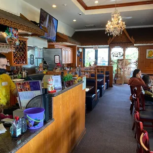 the dining area of a restaurant