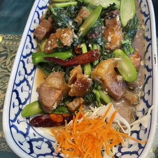 5. Chinese Broccoli with Crispy Pork