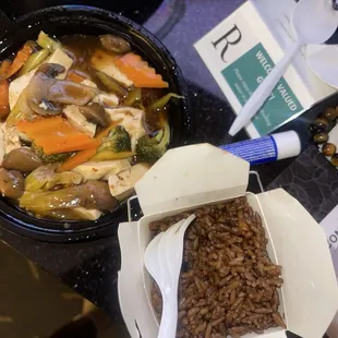 Hunan 109. Tofu with Garlic Sauce and 29. Shrimp Fried Rice