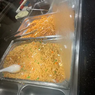 Chow mein and fried rice