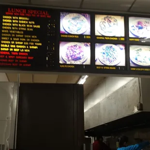 Menu board 2 notice the kitchen