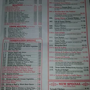 menu