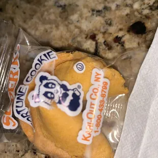 a bag of lucky fortune cookies
