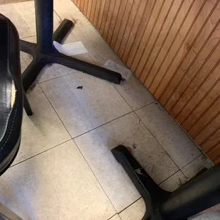 a broken chair on the floor