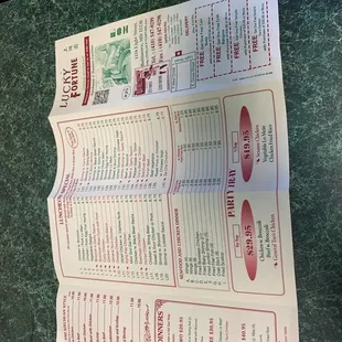 menu
