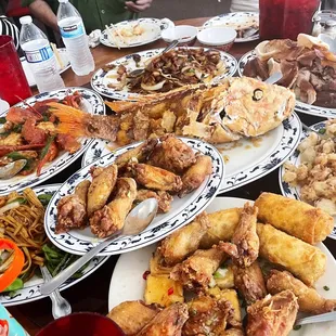 a table full of food