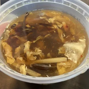 The Hot And Sour Soup had chicken in it