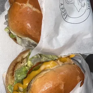 The Lucky Burger &amp; The Chick'n Tender Sandwich