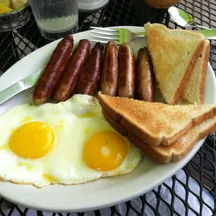 Breakfast for lunch.  The Irish sausage is a must.