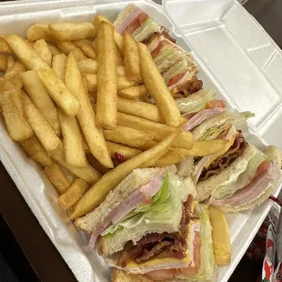 Club Sandwich with fries...