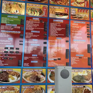 Drive thru menu