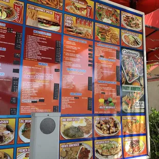 Drive thru menu