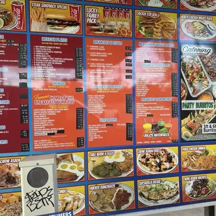Part of the menu board in drive thru